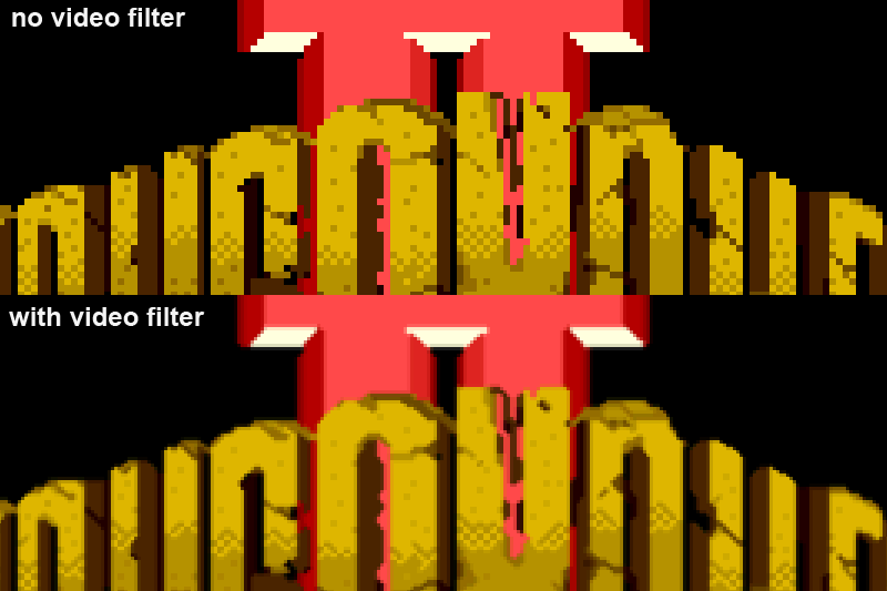 upper:No video filter/Down: with video filter